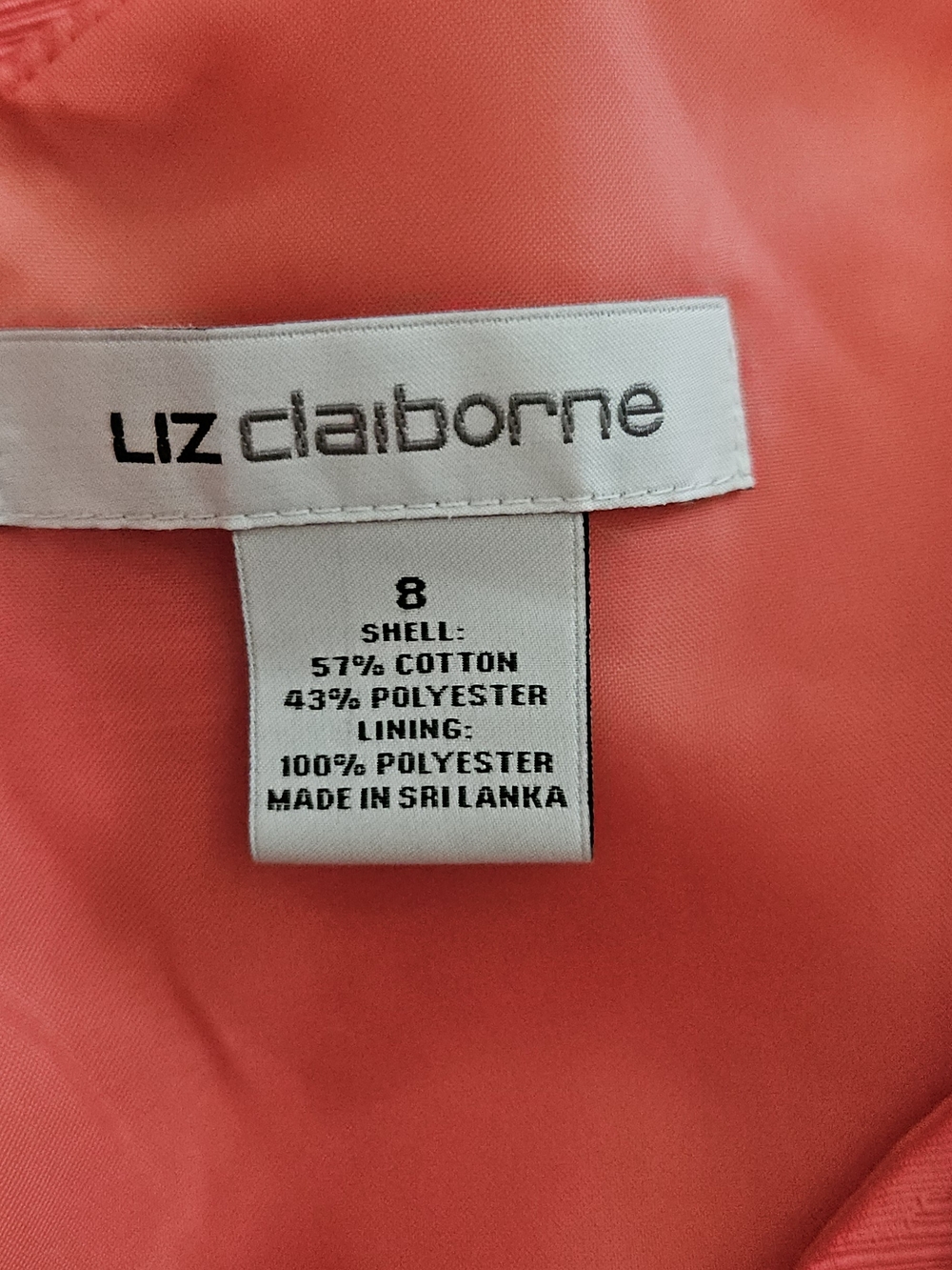 Liz Claiborne Coral Textured Jacquard Mod Sheath Dress Size 8 #C1 - Picture 2 of 7
